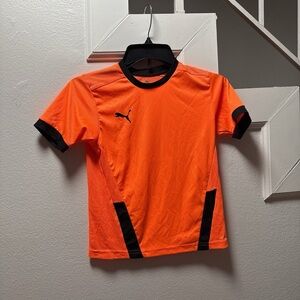 Puma Kids Vibrant Orange and Black Tee